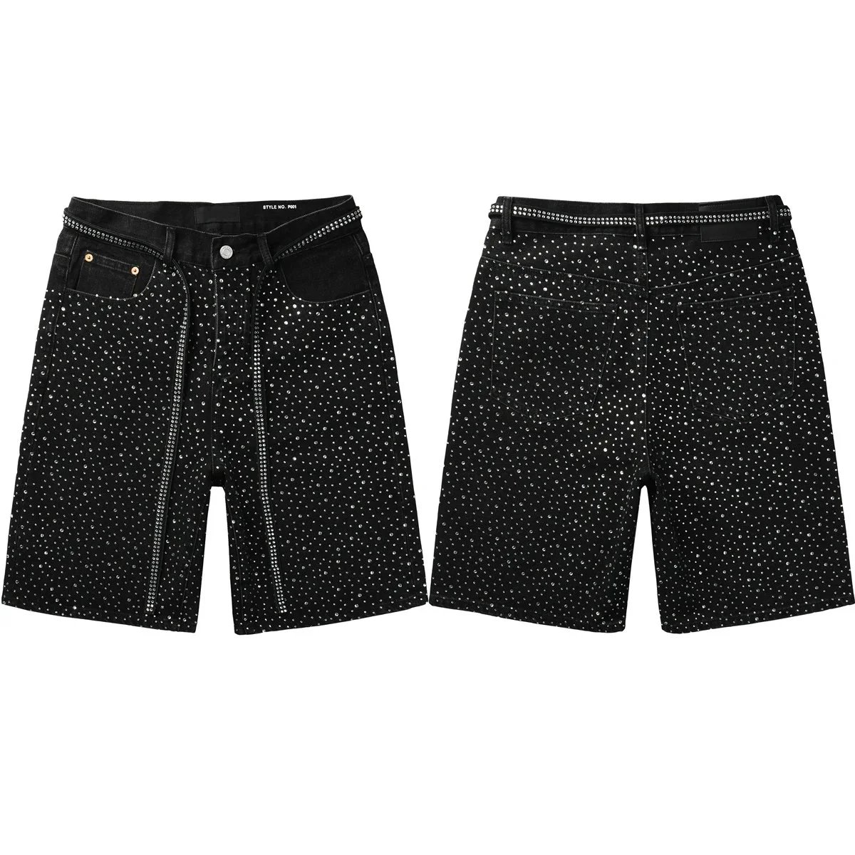 purple denim shorts - Thumbnail 7