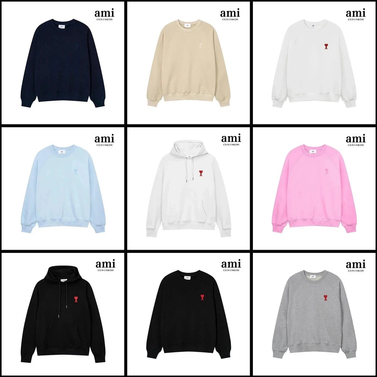 AMI Paris Heart Logo Sweatshirt & Hoodie [40 styles] - High Quality