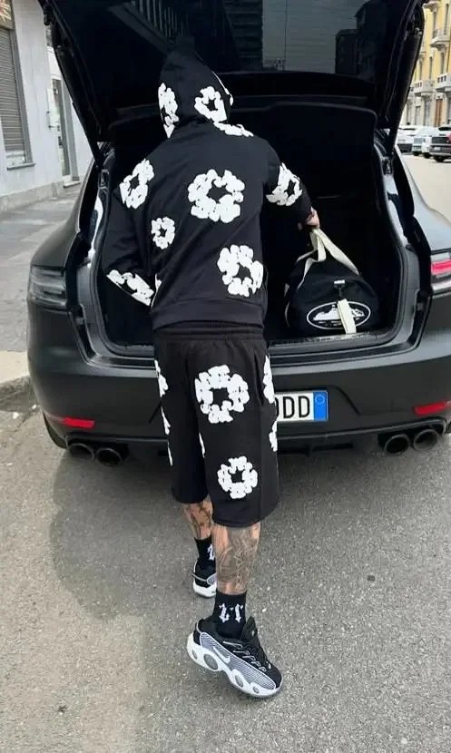 Denim Tears Flower Print T-Shirt/Shorts Set - Thumbnail 3