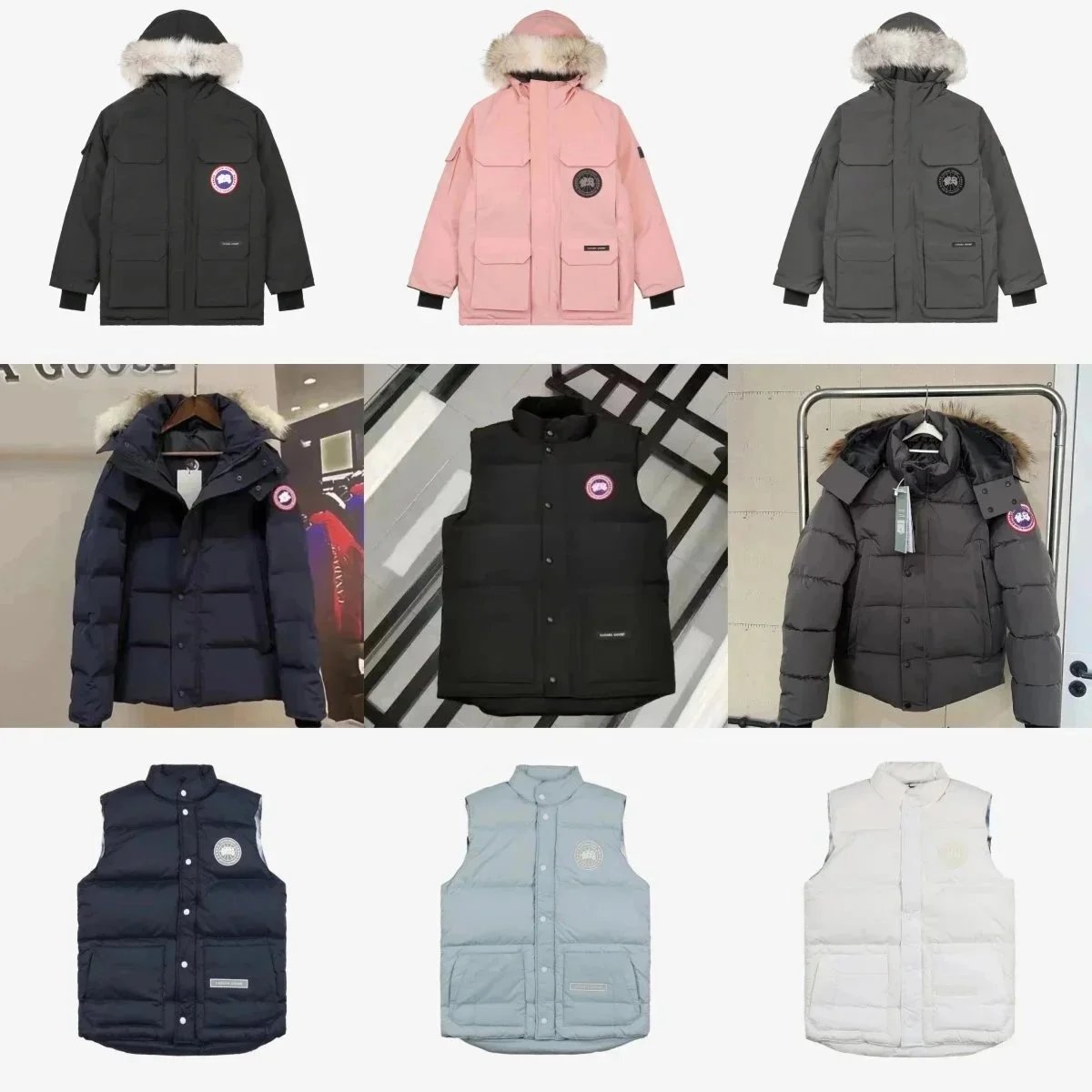 Burberry Check Down Jacket & Canada Goose Mayfair Vest Down Jacket - Thumbnail 3