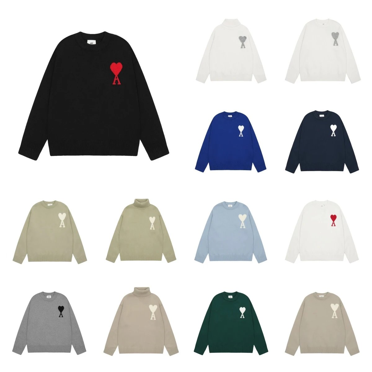 Ami Paris Heart Logo Sweater [14+ styles]