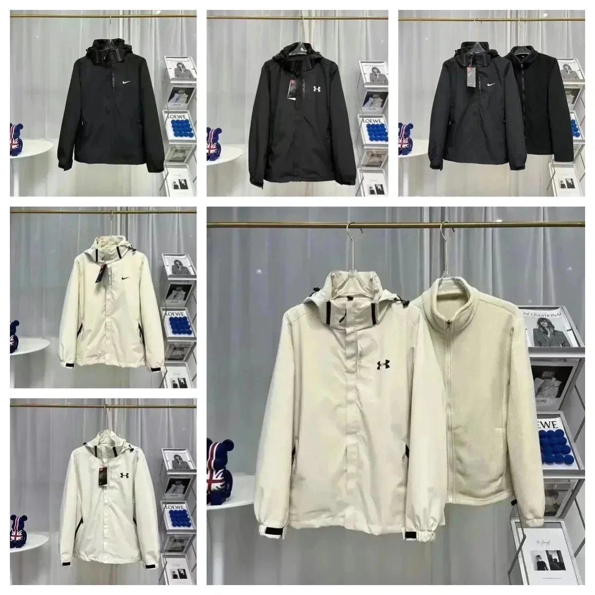 Nike UA Jacket [Black & Cream Hooded Windbreakers]