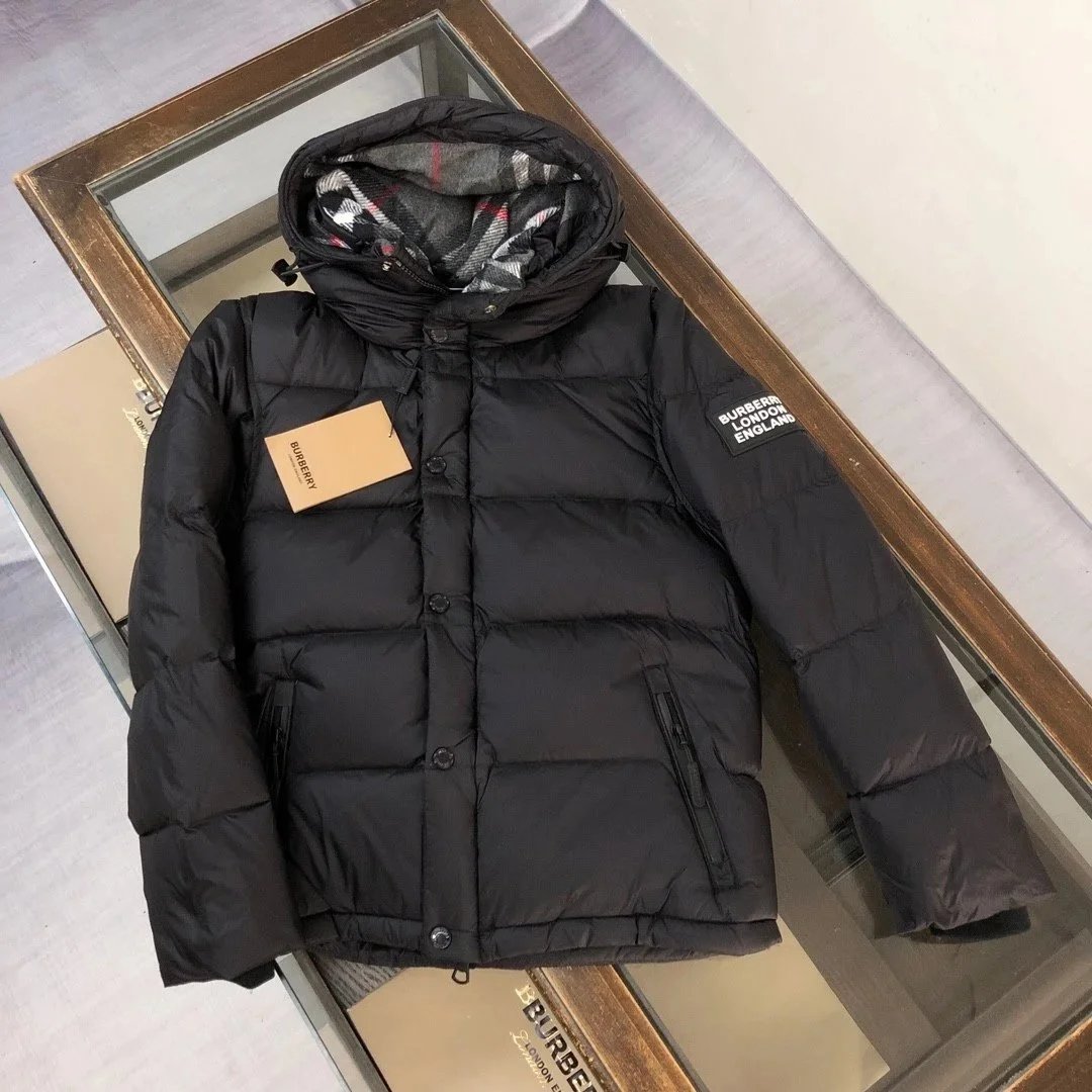 Burberry Down Jacket with Classic Check Hood Lining - Thumbnail 7
