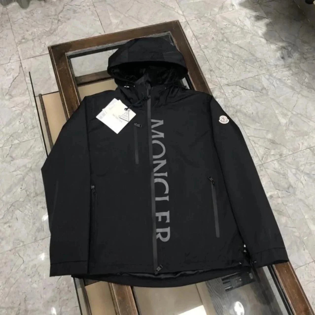 Moncler Logo Print Hooded Jacket - Thumbnail 4