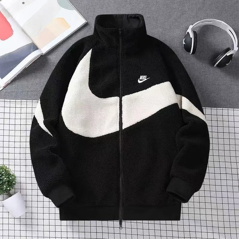 Nike Swoosh Fleece Jacket Winter Coat - Thumbnail 2