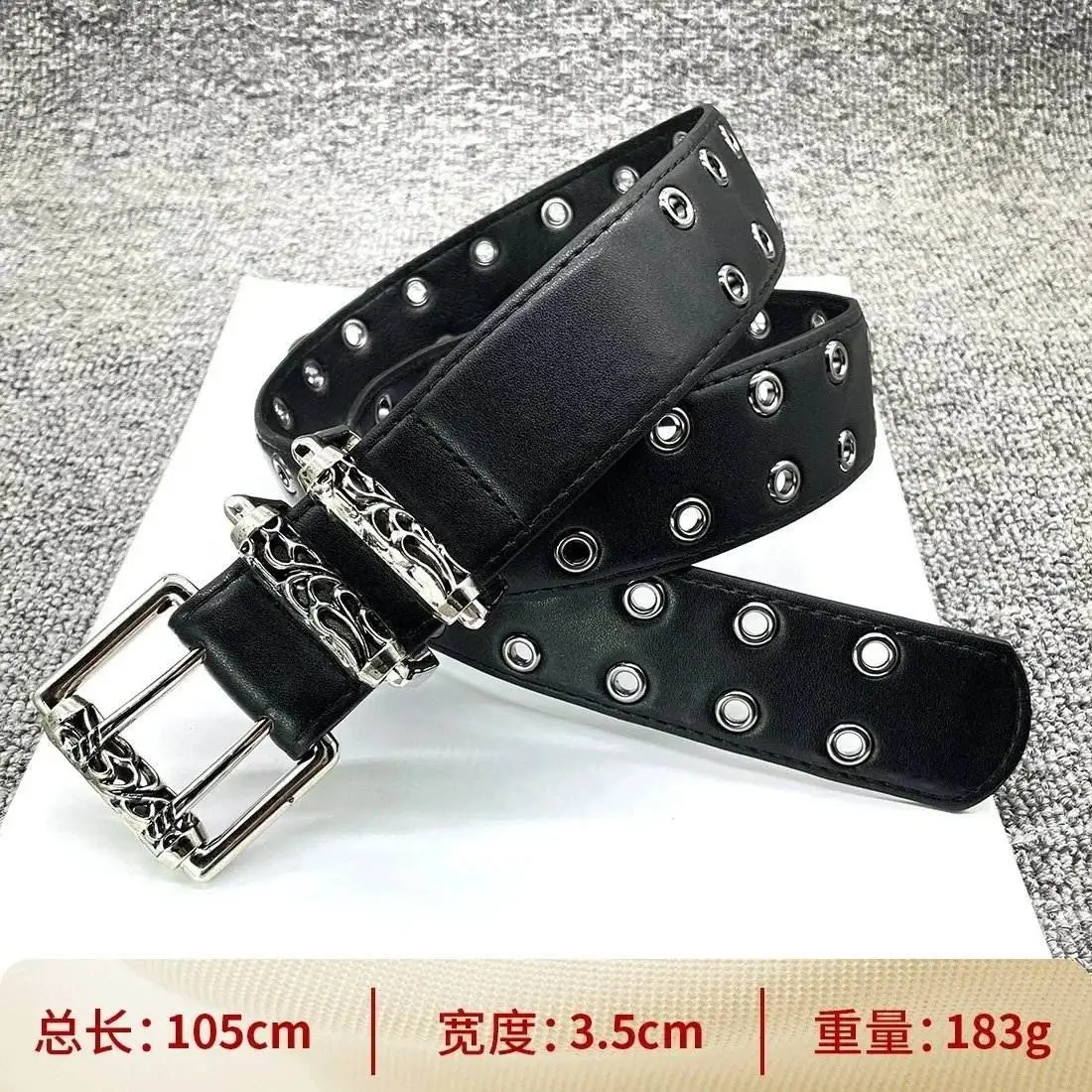 Roller double needle buckle 105cm cross waist belt