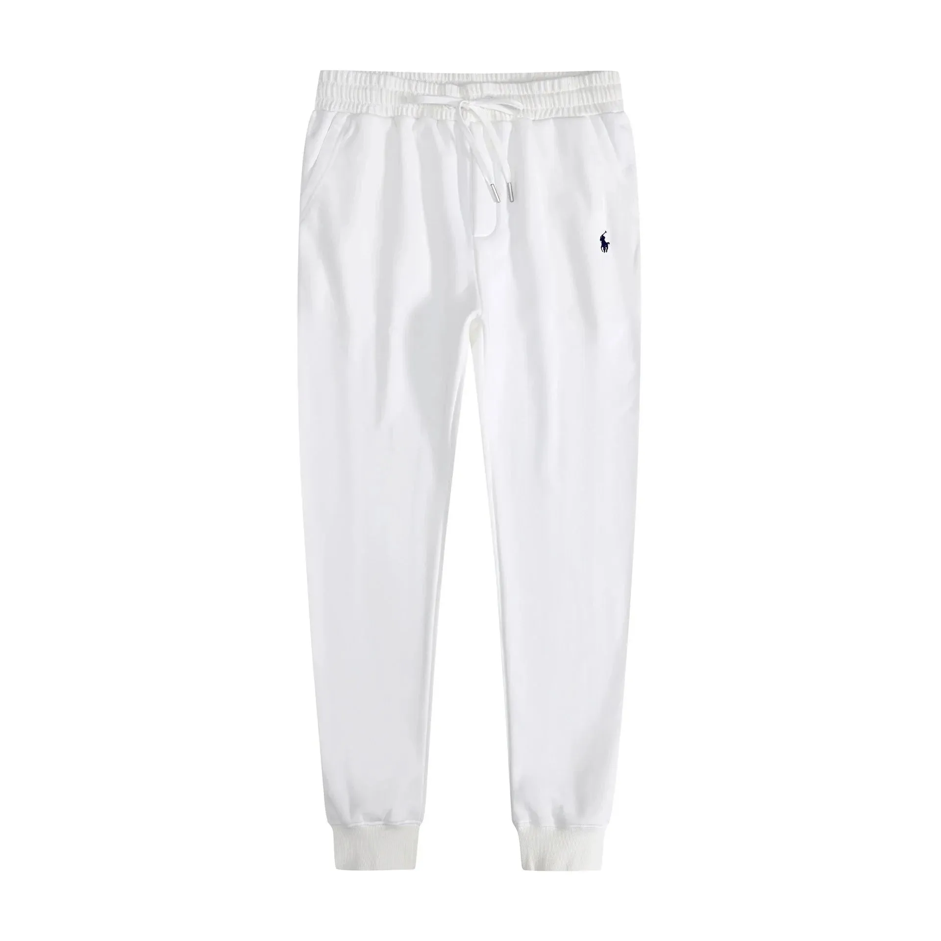 White pants with black label