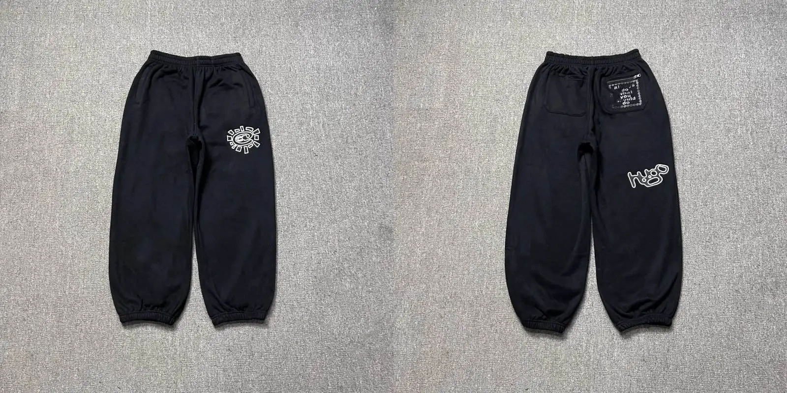 Black artist collaboration pants in black