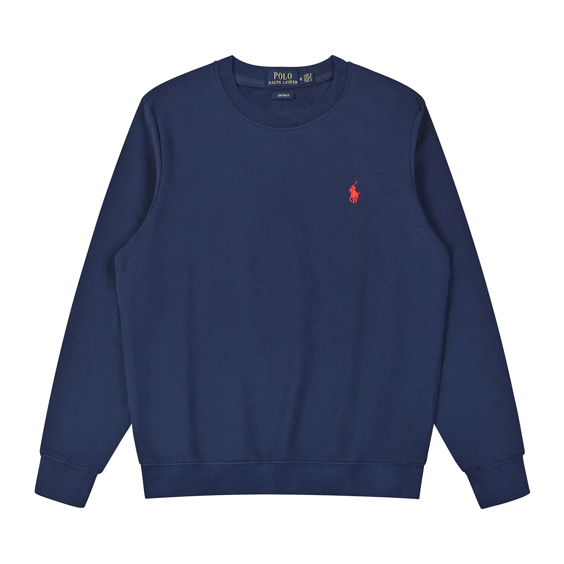 Round neck navy blue red logo