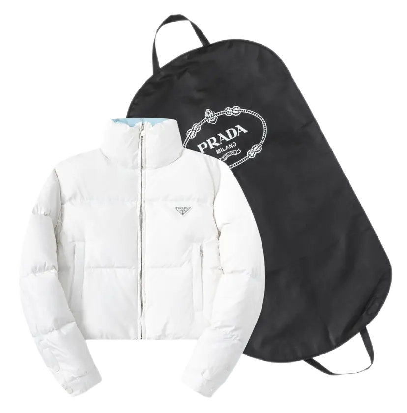 短款羽绒服蜜蜂小标白